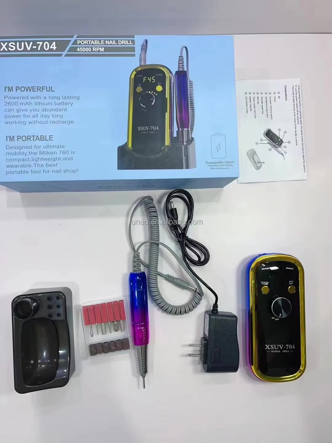 Nail drill rechargeable