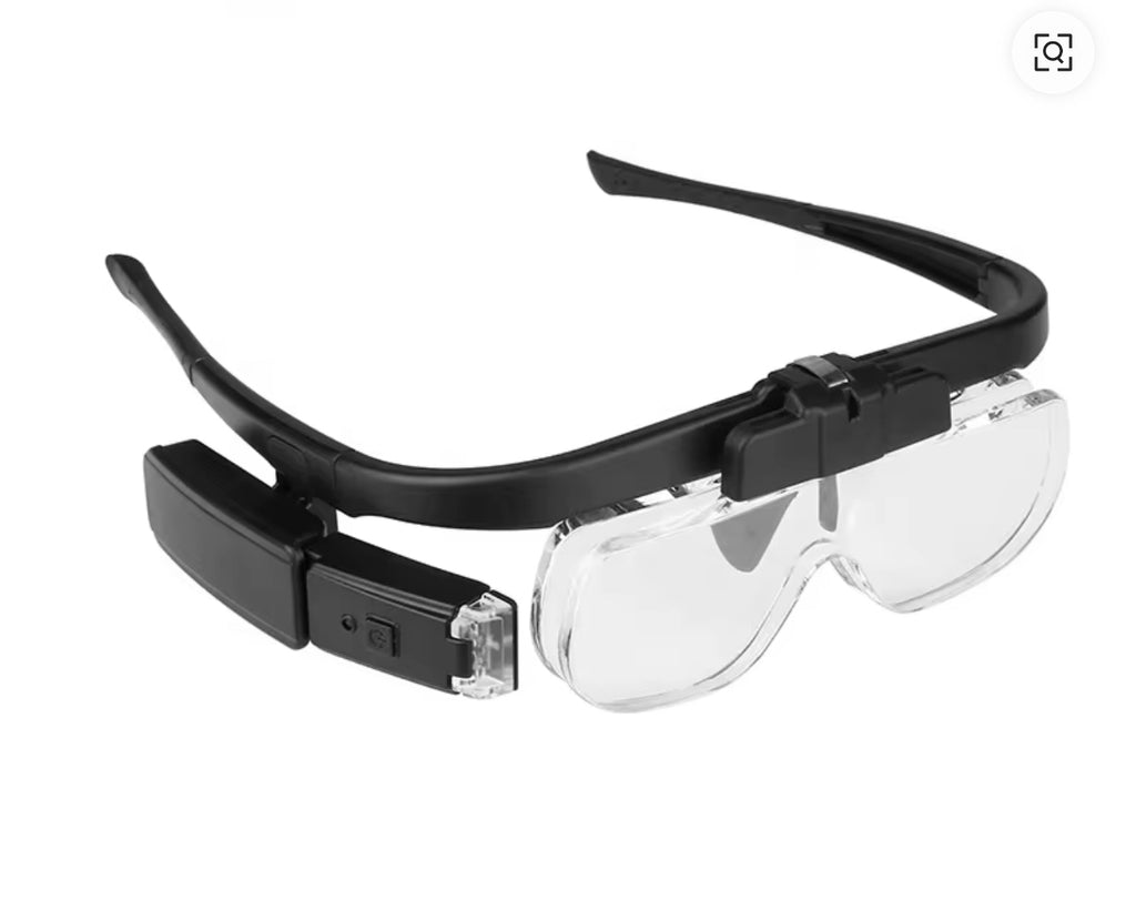 Led rechargeable magnifier glasses
