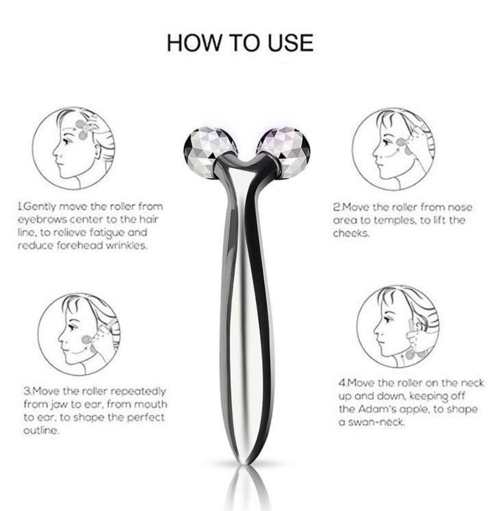 Metallic 3D facial contouring roller
