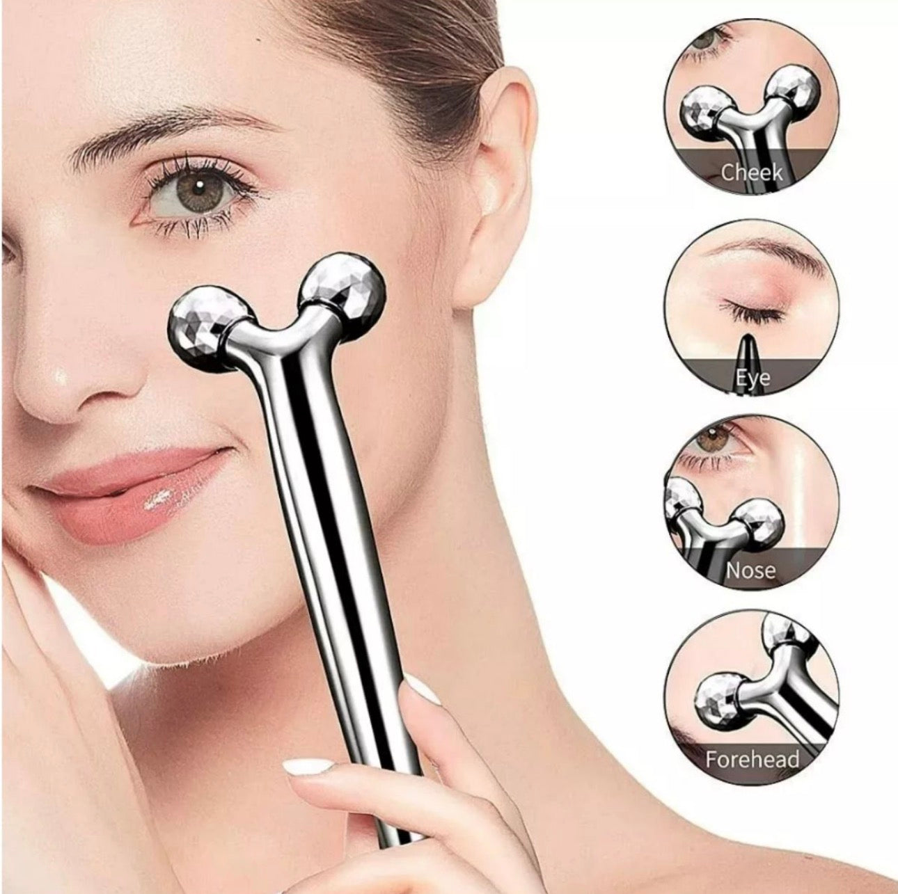 Metallic 3D facial contouring roller